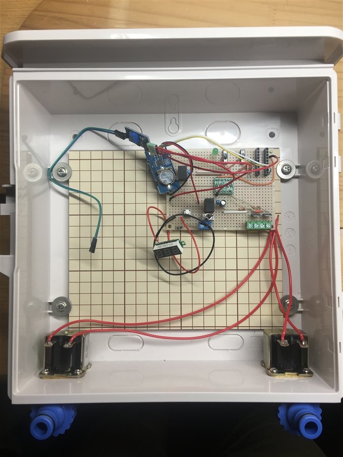 芝生×IoT　arduino プリント基板 ESP-WROOM-02 12V 自動散水 ソレノイド 水電磁弁