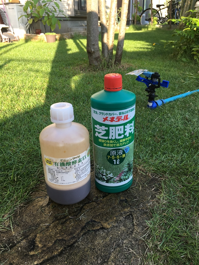 芝生　西洋芝　IoT　Ambient　土壌湿度　夏越し 有機酸酵素EX メネデール